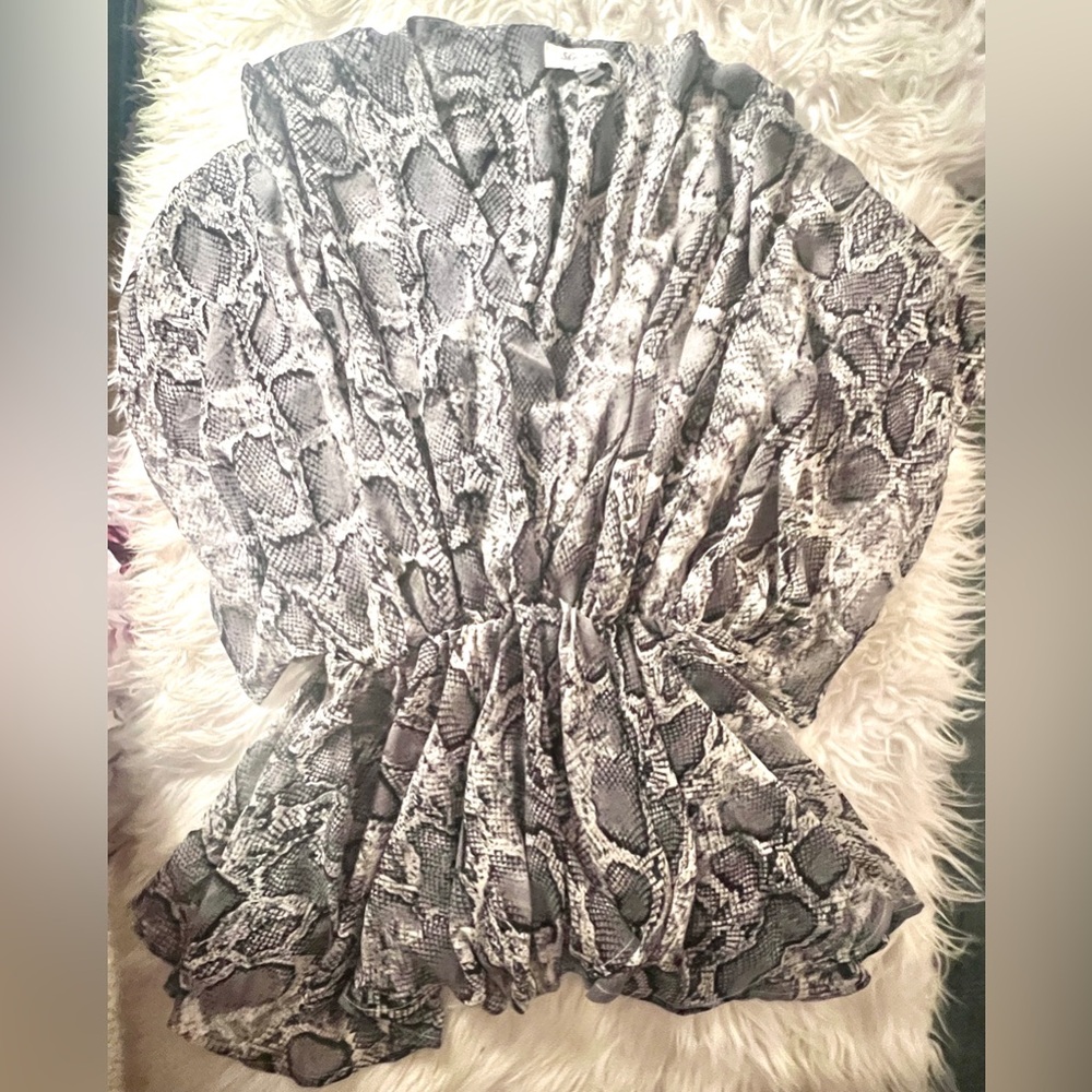 She + Sky Rattlesnake Print Blouson Mini Dress! Sz S! Stylish and Sweet!